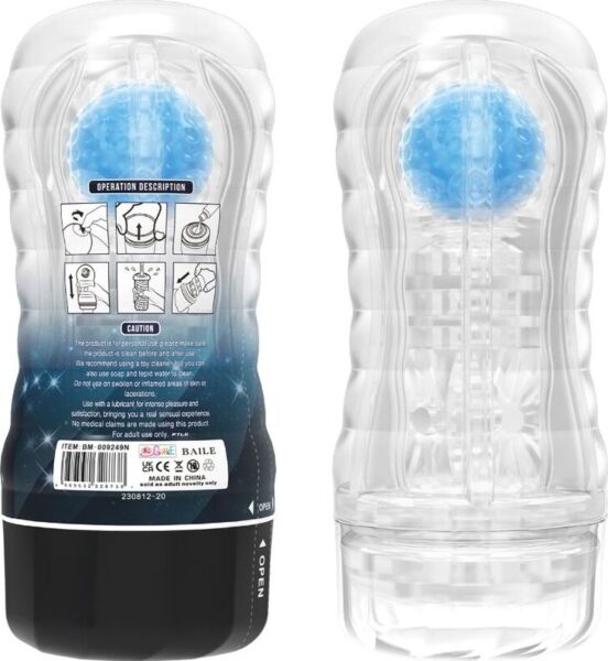 Masturbatore a coppa Pretty Love BM-009249N con design a sfera rotante