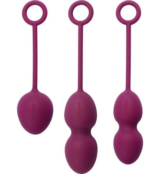 Set di palline vaginali SVAKOM Nova con i tre pezzi e i loro cordini