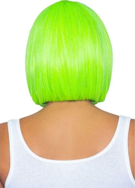 Parrucca Leg Avenue Neon Bob verde, taglio bob corto con frangia in verde neon