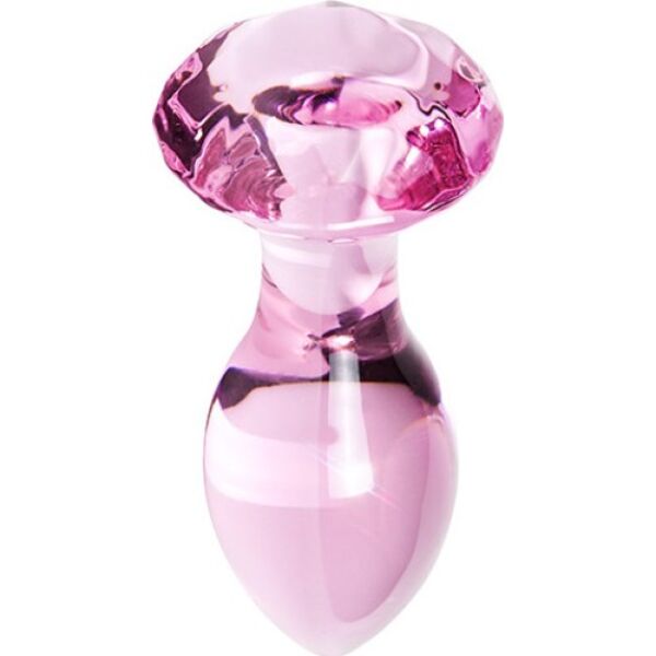 Plug anale in vetro S Pleasures Crystal Luna con punta conica e base a forma di diamante