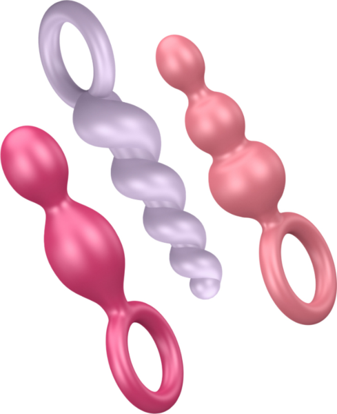 Set di tre plug anali Satisfyer Booty Call, a spirale, a cono e a tre sfere
