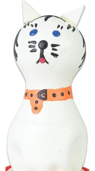 Preservativo decorativo Condomerie Cat White, dipinto a mano