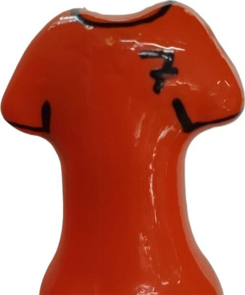 Preservativo scherzoso Condomerie Orange Shirt, dipinto a mano