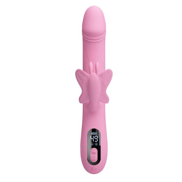 Vibratore rabbit Intense Bella rosa, con il suo stimolatore esterno a forma di farfalla
