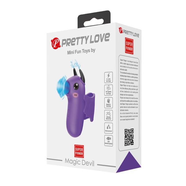 Stimolatore da dito Pretty Love Magic Devil, viola e a forma di diavoletto