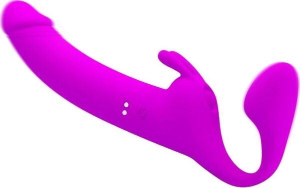 Strap-on senza imbracatura Pretty Love BI-040171 in silicone, con due estremità vibranti