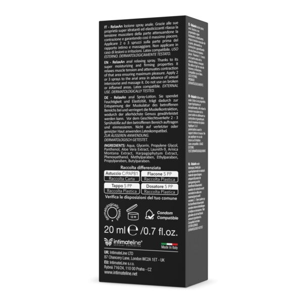 Spray rilassante anale IntimateLine RelaxAn da 20 ml