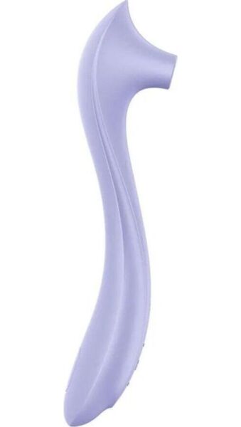 Succhiaclitoride Satisfyer Easy Lover di colore viola, con il suo manico lungo