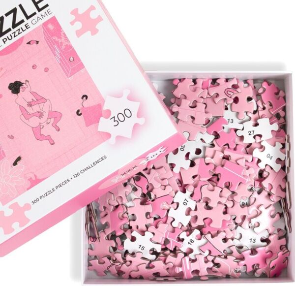 Scatola del gioco Secret Play Sexxxzzle, un puzzle erotico da 300 pezzi con sfide per coppie