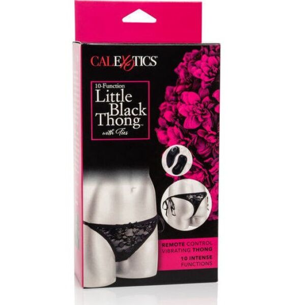 Perizoma vibrante in pizzo nero CalExotics 10 Function Thong con bullet vibrante estraibile