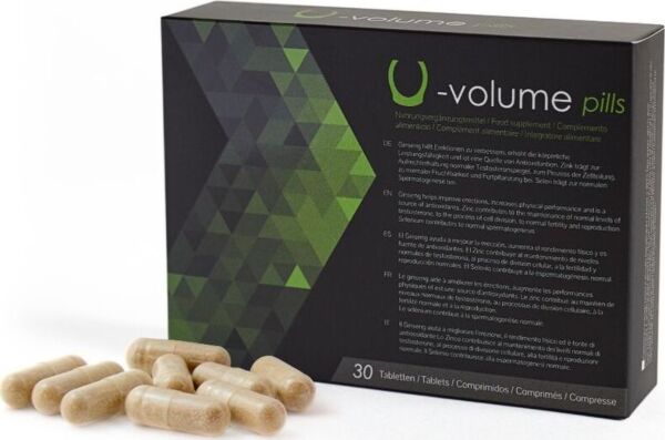Confezione dell'integratore alimentare 500Cosmetics U-Volume Pills, con compresse