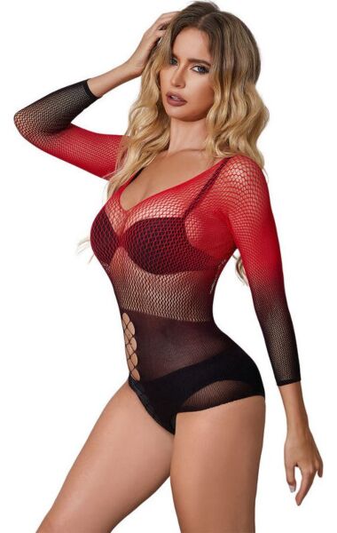 Body Subblime nero e rosso, a rete sfumata
