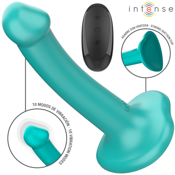 Vibratore Intense Katie in silicone blu con telecomando
