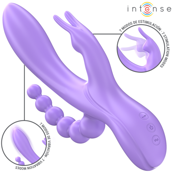 Vibratore Intense Miko, tipo rabbit con braccio anale aggiuntivo