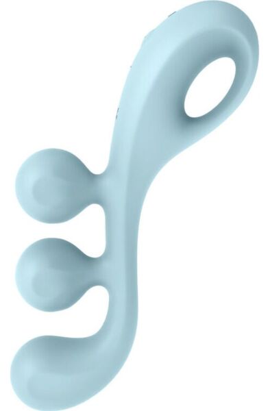 Vibratore Satisfyer Tri Ball 2 blu, con le sue tre sfere e l'anello per impugnarlo