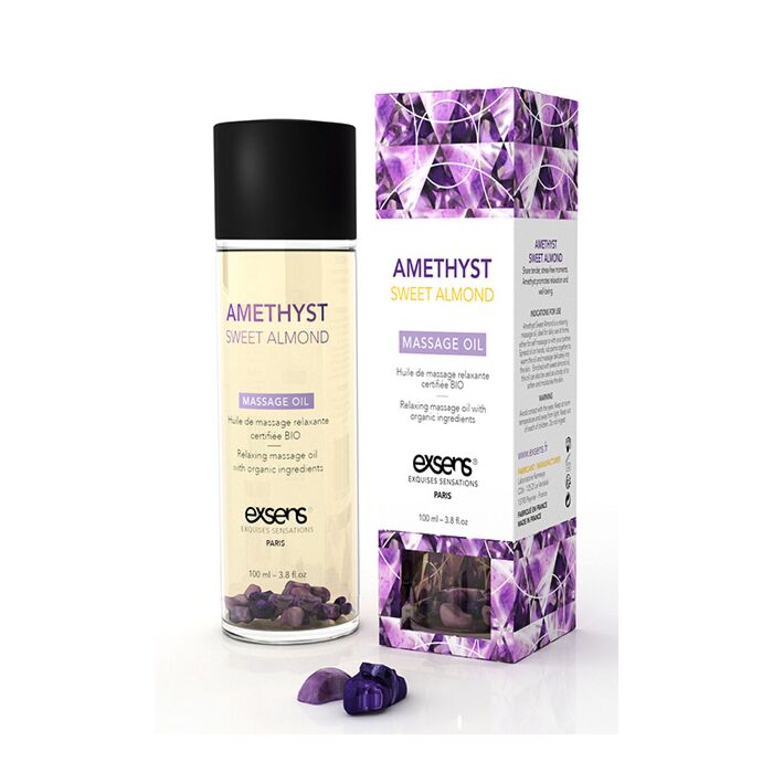 Relaxing Oil With Organic Ingredientes And Stones Amethyst Sweet Almond 100 ml.