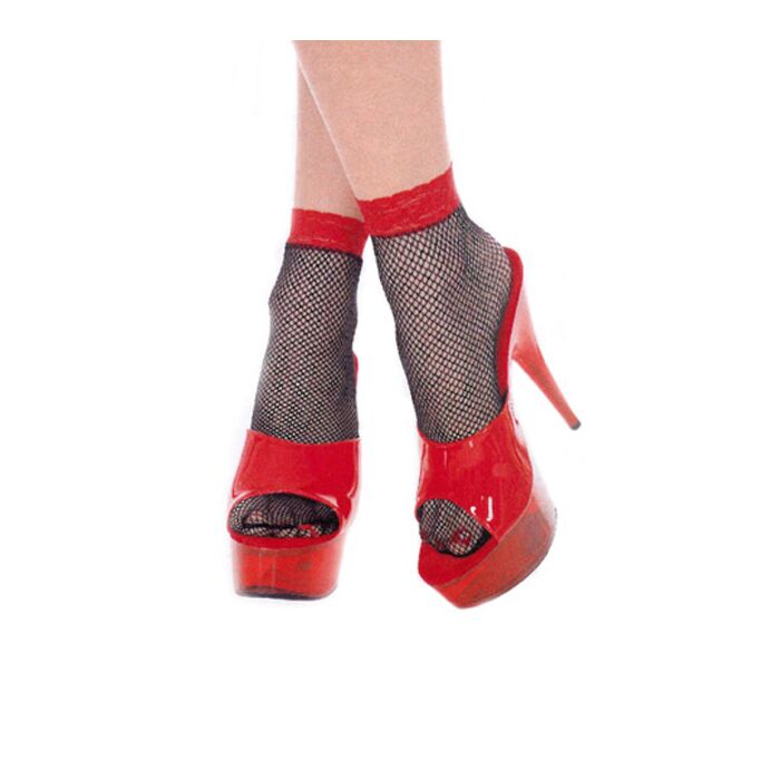 CALCETIN CORTO RED NEGRO C/ROJO