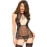 Babydoll con perizoma Leg Avenue Sheer and Lace Backless