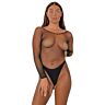 Bodystocking Lace Crotchless con maniche lunghe