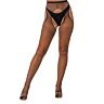 Calze Crotchless Lace by LJ con strass e rete