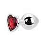 Butt Plug Toosh Heart Shaped Silver con pietra rossa
