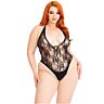 Teddy Leg Avenue Floral Lace con scollatura profonda