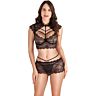 Conjunto Lingerie S Pleasures Top-Mini Falda Encaje
