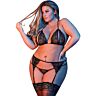 Set di lingerie Bra Garter & G-Set Black L/XL