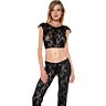 Set pizzo con top e pantaloni Music Legs