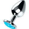 Plug Anale OHMAMA con Cristallo Blu - Design Ergonomico