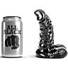 Dildo All Black 13 cm con caña acanalata