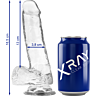 Dildo X RAY Clear 18.5 cm con ventosa e materiale Jelly
