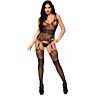 Giarrettiera in pizzo floreale bodystocking leg avenue