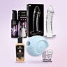 Kit premium per lei con succhia clitoride Satisfyer e dildo in vetro