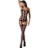 Bodystocking Passion BS067 in nero - Taglia unica