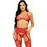 Set Lingerie Leg Avenue Tre Pezzi con Reggiseno e Calze