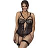 Teddy SUBBLIME L/XL con dettagli in pizzo e giarrettiera