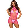 Minivestito sexy Leg Avenue con scollo halter e rete