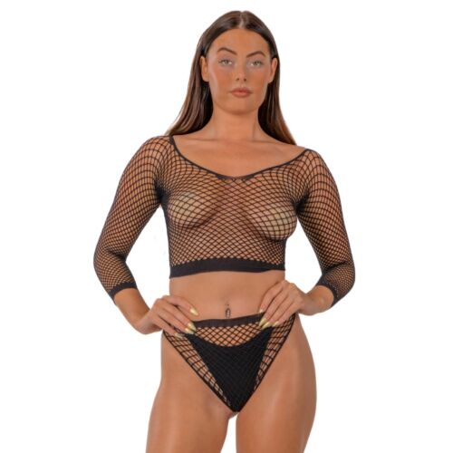 Set di Lingerie Lace by LJ Crop Top e Bottoms