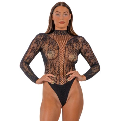Teddy Lace High Neck con dettaglio audace