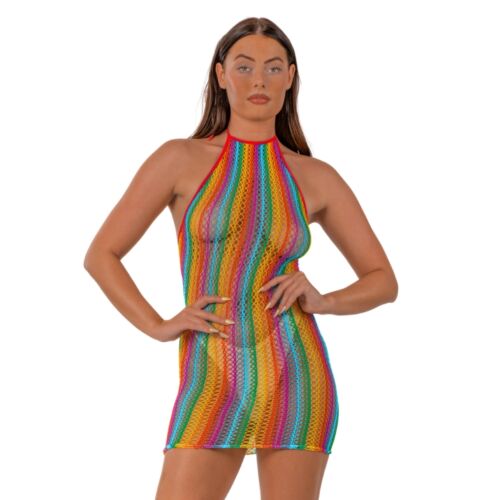 Vestito Sexy Lace Rainbow Halter Neck