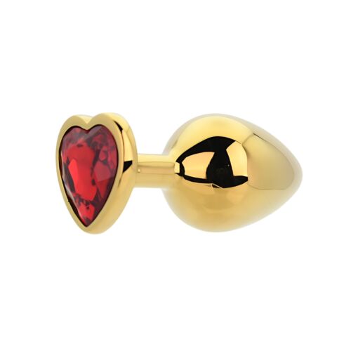 Butt Plug Toosh Heart Shaped Gold con pietra rossa