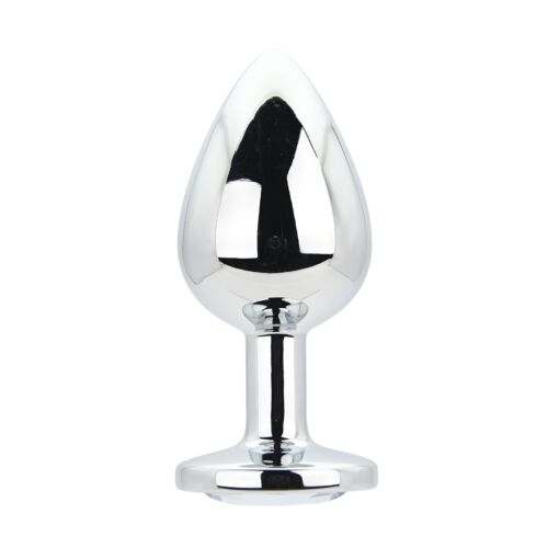 Butt Plug Toosh Metal Large con base gioiello Plata