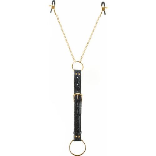 Anello per pene e pinze per i capezzoli Fetish fantasy gold