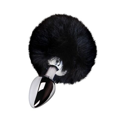 Plug S Pleasures Metal LUA black con coda di coniglio