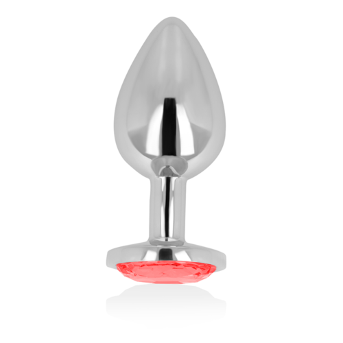 Plug Anale OHMAMA con Cristallo Rosso 8 CM