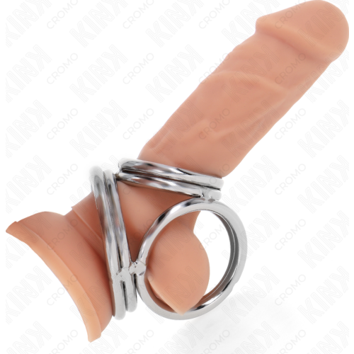 Anello per pene KINK Metal Cromato Triplo 3.8-5 cm