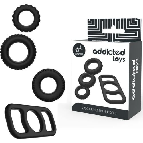 Anelli per pene Addicted Toys Set 4 pezzi in silicone