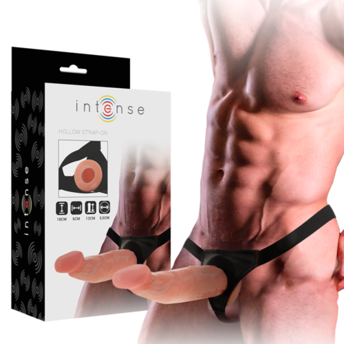 Arnesi INTENSE - Imbracatura cava con dildo 18x3.5 cm