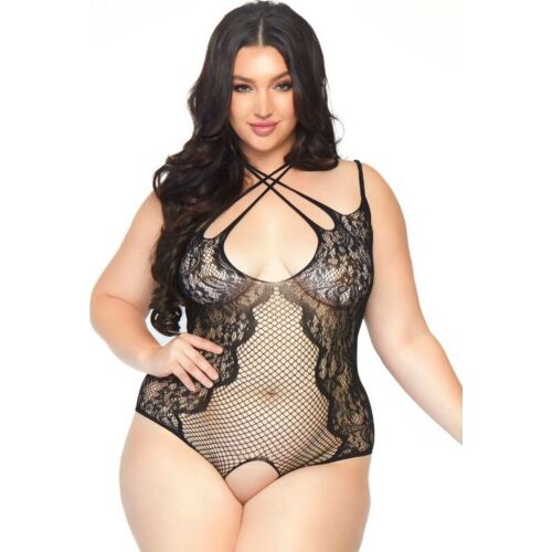 Body Teddy Leg Avenue con apertura e schiena incrociata